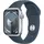 Apple Watch Series 9 GPS 45 mm Aluminiumgehäuse silber, Sportarmband sturmblau S/M