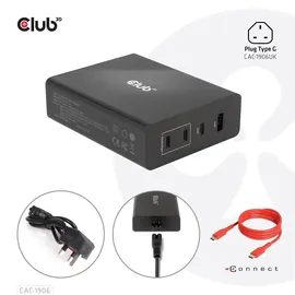 Club 3D Reise Ladegerät PPS 132W GAN, USB Typ-C/Typ-A Power Delivery (PD) 3.0