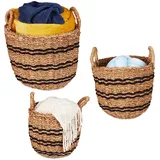 Relaxdays, Aufbewahrungskorb, 3x Aufbewahrungskorb (35 cm, 3x)