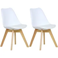 2er Set Esszimmerstühle Esszimmerstuhl Design Stühle Küchenstuhl Weiß BH29ws-2