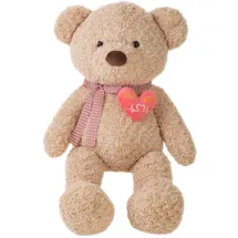 LLOPIS Bär Old Herz, 115 cm, 2 Farben, Braun, Beige