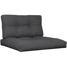 vidaXL Palettenkissen 120 x 80 x 10 cm schwarz 2-tlg.