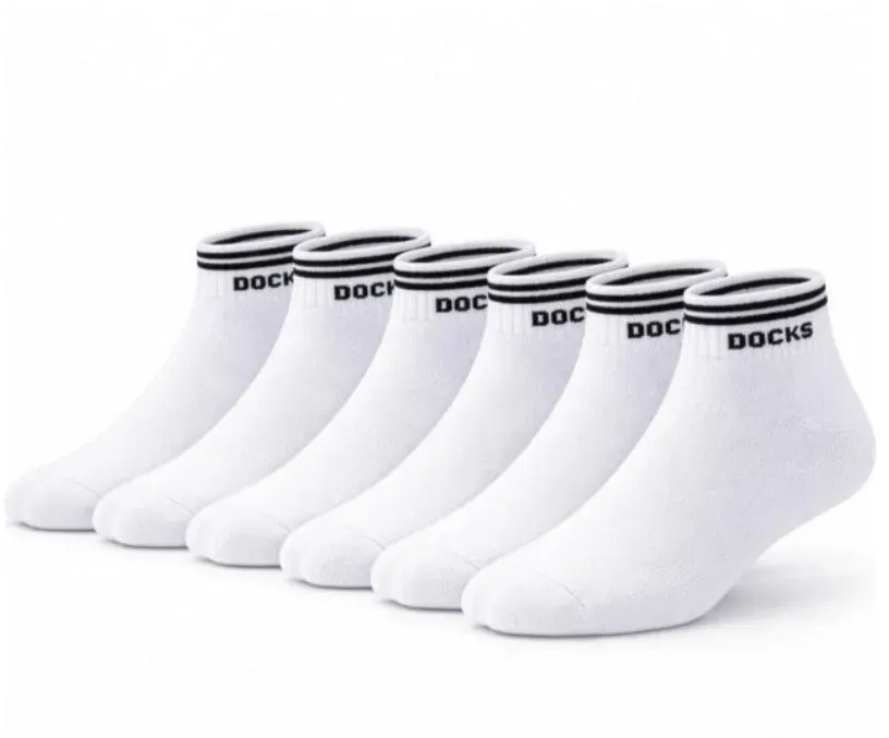 6er Pack DOCKS Sneaker Socken Baumwolle Atmungsaktive Damen & Herren weiß 39-42