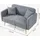 [en.casa] 2-Sitzer Sofa Midt 132x70x81 cm Bouclé Grau