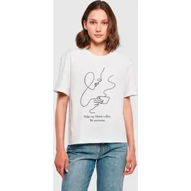 miss tee Drink Coffee Be Awesome Tee weiß XS