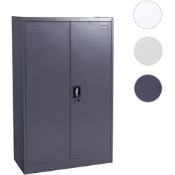 Aktenschrank HWC-H17, Stahlschrank B√oroschrank Schrank, 2 T√oren abschlie√übar Metall ~ 140x90x40cm dunkelgrau