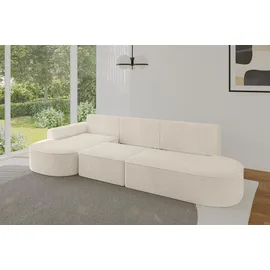 altdecor Eckcouch Cord 5-Sitzer Beige
