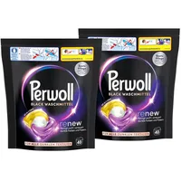 Perwoll Black All-in-1 Caps 2x 40 WL (80WL) Colorwaschmittel (Spar Pack, [80-St. Kapseln mit Dreifach-Renew-Technologie)