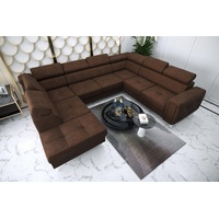 JVmoebel Ecksofa, Sofa U-Form Stoffsofa Couch Wohnlandschaft Design Modern Leder Sofas Braun Neu braun