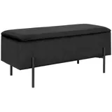 LebensWohnArt Sitzbank Elegante Bank NIZZA mit Stauraum 95cm Samtstoff schwarz