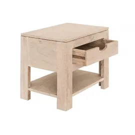 MASSIVMOEBEL24.DE Nachtschrank Akazie 50 x 35 x 45 cm Weiß