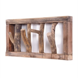 DESIGN DELIGHTS Wandgarderobe GARDEROBENLEISTE LIMB, 45x23cm(BxH) Treibholz Wandgarderobe mit Ästen beige