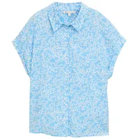 Tom Tailor DENIM Damen Bluse aus Viskose, blau, Geblümt,