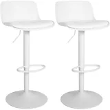 CLP 2er Set Barhocker Almada Kunstleder Bezug I Höhenverstellbarer Barstuhl Mit Fußstütze I Mit Gepolsterte Sitzfläche Und 360 Drehfunktion