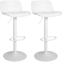 CLP 2er Set Barhocker Almada Kunstleder Bezug I Höhenverstellbarer Barstuhl Mit Fußstütze I Mit Gepolsterte Sitzfläche Und 360 Drehfunktion