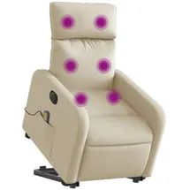vidaXL Massagesessel mit Aufstehhilfe Polyester 89,5 x 95,5 x 0 cm Creme elektrisch