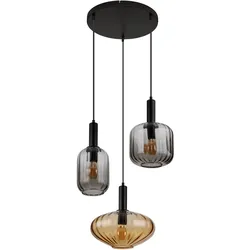 GLOBO LIGHTING Pendelleuchte "VALLETTA", schwarz (schwarz matt), Lampen, Hängeleuchte, Hängeleuchte, verschiedene Gläser, modern, Essbereich