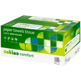 Satino by WEPA Comfort Handtuchpapier Format Tissue 277210 - PT3 kompatibel - 2-lagig - grün - 20x160 Blatt - V-Falz - 25x23cm - EU Ecolabel zertifiziert - 100% Recycling - 3.200 Blatt