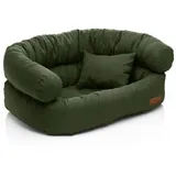 Juelle Hundebett - Großhundesofa, Abnehmbarer Bezug maschinenwaschbar, flauschiges Bett, Hundesessel Santi S-XXL (Größe: XXL - 140x100cm, Khaki)