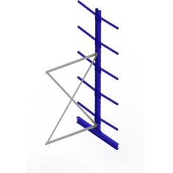 Meta Kragarmregal Anbau IPE120 doppelseitig 3000 x 1300 x 1200 mm Enzianblau + 10 Armen je Ständer