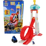 Spin Master PAW Patrol Rescue Wheels - Superloop Tower, extragroßer Tower mit Startrampe und Looping, Licht- & Geräuscheffekten, inkl. Chase Monstertruck und Figur