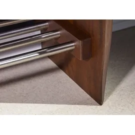 Massivmoebel24 Schuhbank Akazie 81 x 30 x 40 cm braun lackiert / braun