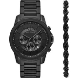 Chronograph ARMANI EXCHANGE Armbanduhren schwarz Herren Armbanduhr, Herrenuhr, Edelstahlarmband, Ideal auch als Geschenk