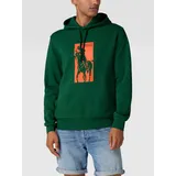 Hoodie mit Label-Print, Dunkelgruen, XL