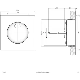 EVN P-LED Wandeinbauleuchte 2W 3000K IP54 Aluminium Glas