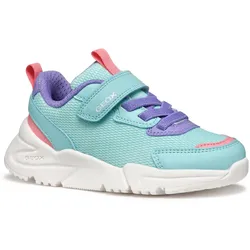 Sneaker GEOX "J LOFTUS GIRL", Kinder, Gr. 27, bunt (hellblau, flieder), Textil, Synthetik, sportlich, Schuhe