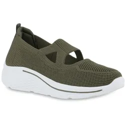 Damen Slip Ons in Olivgrün