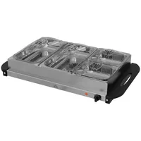 Buffetwärmer 6,8l Warmhalteplatte 300 Watt Edelstahl Speisewärmer Mit Einstellbarer Thermostat Chafing Dish Für Partys Buffets Familienessen