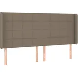 vidaXL Kopfteil mit Ohren Taupe 203x16x118/128 cm Stoff