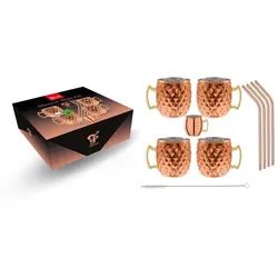 Diamond Moscow Mule Becher Set Kupfer