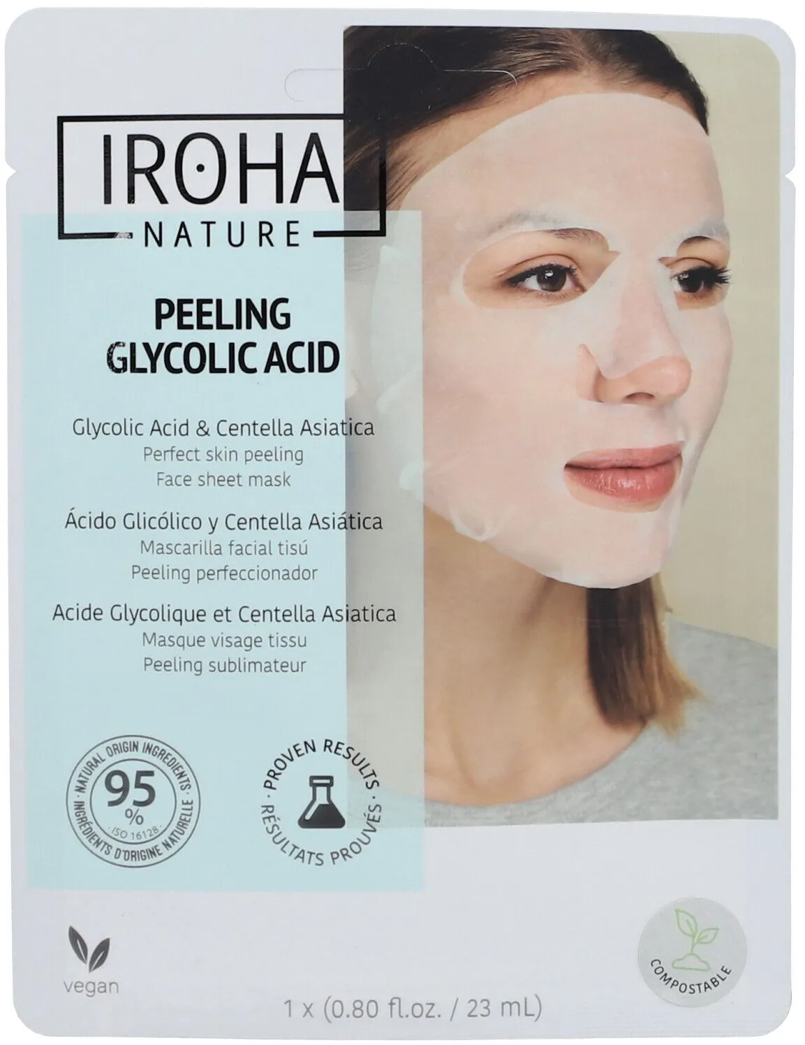 Iroha Nature Peeling-Maske für perfekte Haut mit Glykolsäure