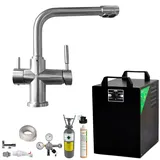 BieTal Sprudel Tafelwasseranlage BT-25U 3-Wege Wasserhahn L-Auslauf mit Filteranlage