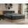 MKS Meble King Boxspringbett 160x200 mit Bettkasten Eiche, Polsterbett mit Matratze H3, Bett mit Rahmen in Wotan Eiche und Kopfteil... - Dunkelgrau