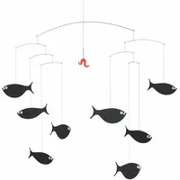 Flensted Mobiles Shoal of Fish Mobile, Stahl, Mehrfarbig, 45x60 cm