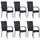 vidaXL Polyrattan Garten-Essgruppe 7-tlg. schwarz 3070758