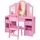 Costway Schminktisch Kinder Frisiertisch (2-St), Frisiertisch mit Stuhl, Aufbewahrungsboxen rosa