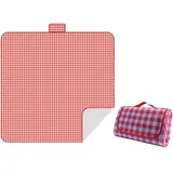 FEINIAOHE Große Picknickdecke, wasserdichte Strandmatte, maschinenwaschbar, Picknickmatte, sehr geeignet für Strand, Garten und Gras, Camping, Sand- und Feuchtigkeitsmatte (rot)