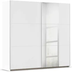 Schwebetürenschrank RAUCH "Kleiderschrank Garderobe TOPSELLER AURELIO mit 3 Ausstattungsvarianten", weiß (alpinweiß), B:218cm H:210cm T:59cm, Holzwerkstoff, Schränke, 3 verschiedene Ausstattungsvarianten Griffe aus Metall MADE IN GERMANY, Topseller