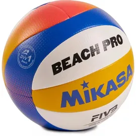 Mikasa Beach Pro DVV1, BV550C, Größe 5, weiß/blau/gelb, 280 Gramm, Spielball