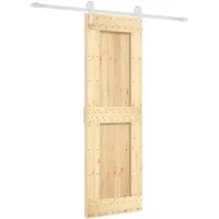 vidaXL Schiebetür mit Beschlag 70x210 cm Massivholz Kiefer