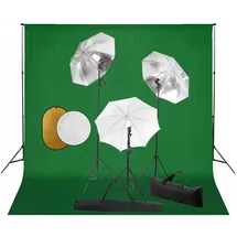 vidaXL Fotostudio-Set mit Lampen, Schirmen, Hintergrund Reflektor