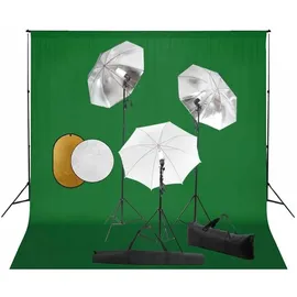 vidaXL Fotostudio-Set mit Lampen, Schirmen, Hintergrund Reflektor