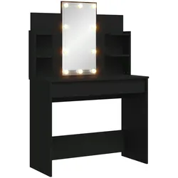 vidaXL Schminktisch mit LED-Leuchten Schwarz 96x40x142 cm