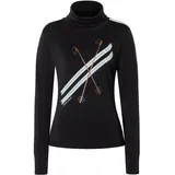 super.natural Damen Kryssede Ski Roll Neck Longsleeve (Größe L, schwarz)