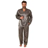 normann atin Pyjama durchknöpfbareSchlafanzug - 77585 in anthrazit | Gr.: 50