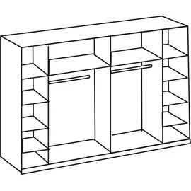 WIMEX Schwebetürenschrank Stockholm 270 x 208 x 65 cm Grau/Schwarz/Silber